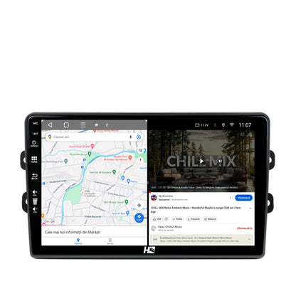 Navigatie HUB64 Dacia/Renault, 4GB RAM, Android, Octacore, Slot Sim 4G, DSP, GPS, Wi-FI, Carplay, Android Auto, USB, Bluetooth, Waze, Touchscreen, 9 inch