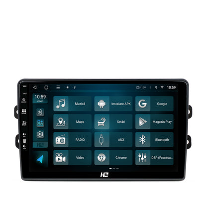 Navigatie HUB64 Dacia/Renault, 6GB RAM, Android, Octacore, Slot Sim 4G, DSP, GPS, Wi-FI, Carplay, Android Auto, USB, Bluetooth, Waze, Touchscreen, 9 Inch