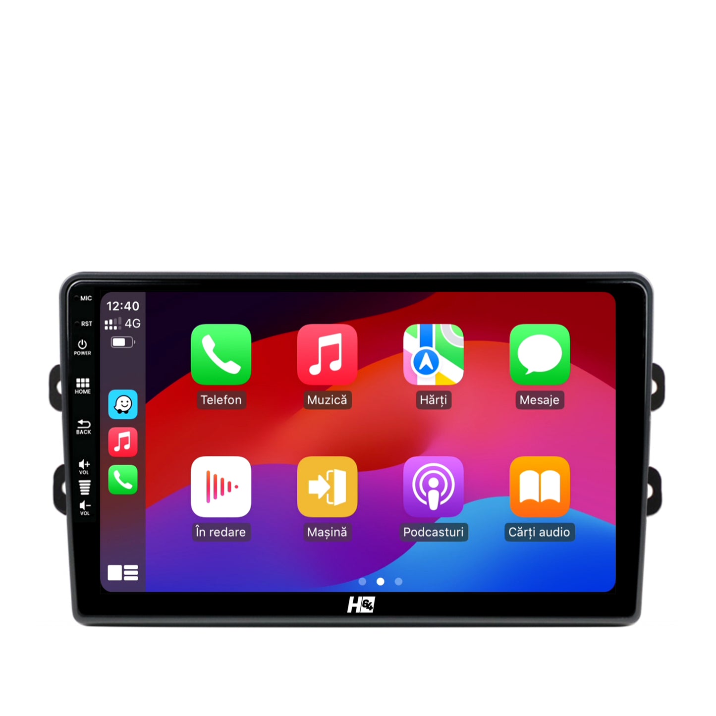 Navigatie HUB64 Dacia/Renault, 6GB RAM, Android, Octacore, Slot Sim 4G, DSP, GPS, Wi-FI, Carplay, Android Auto, USB, Bluetooth, Waze, Touchscreen, 9 Inch