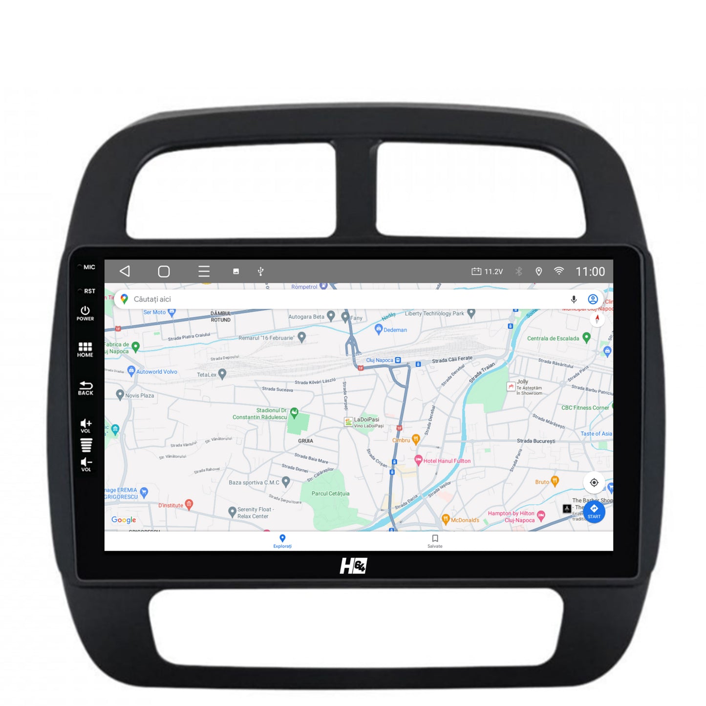 Navigatie HUB64 Dacia Spring (2021- Prezent), 2GB RAM, Android, GPS, Wi-FI, Carplay, Android Auto, USB, Bluetooth, Radio, Waze, Touchscreen, 9 inch