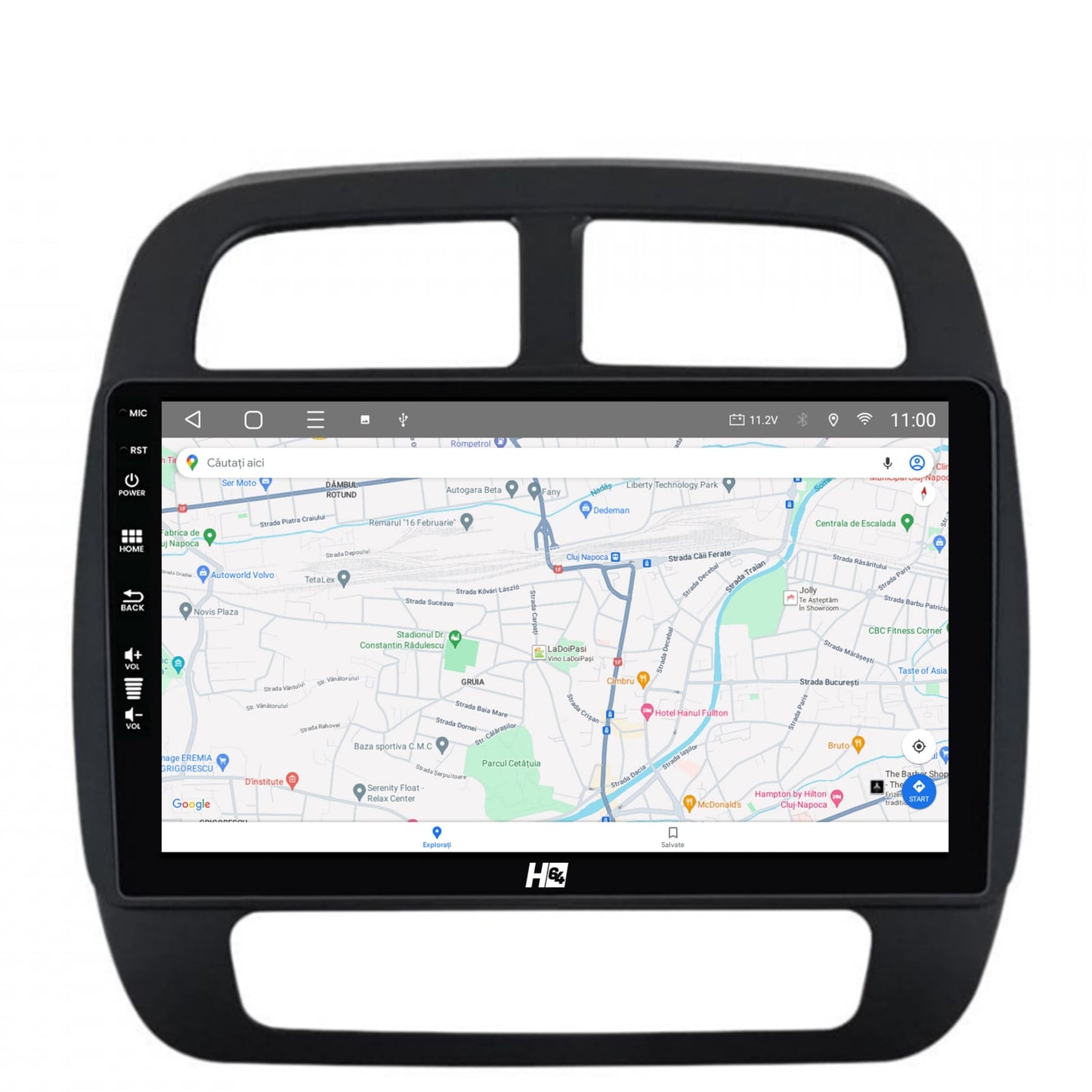Navigatie HUB64 Dacia Spring (2021- Prezent), 4GB RAM, Android, Quadcore, DSP, GPS, Wi-FI, Carplay, Android Auto, USB, Bluetooth, Waze, Touchscreen, 9 inch