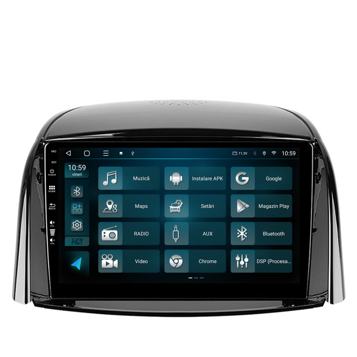 Navigatie HUB64 Renault Koleos (2009-2016), 4GB RAM, Android, Quadcore, DSP, GPS, Wi-FI, Carplay, Android Auto, USB, Bluetooth, Waze, Touchscreen, 9 inch