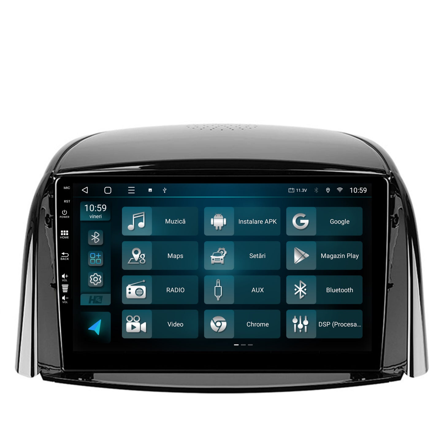 Navigatie HUB64 Renault Koleos (2009-2016), 6GB RAM, Android, Octacore, Slot Sim 4G, DSP, GPS, Wi-FI, Carplay, Android Auto, USB, Bluetooth, Waze, Touchscreen, 9 Inch