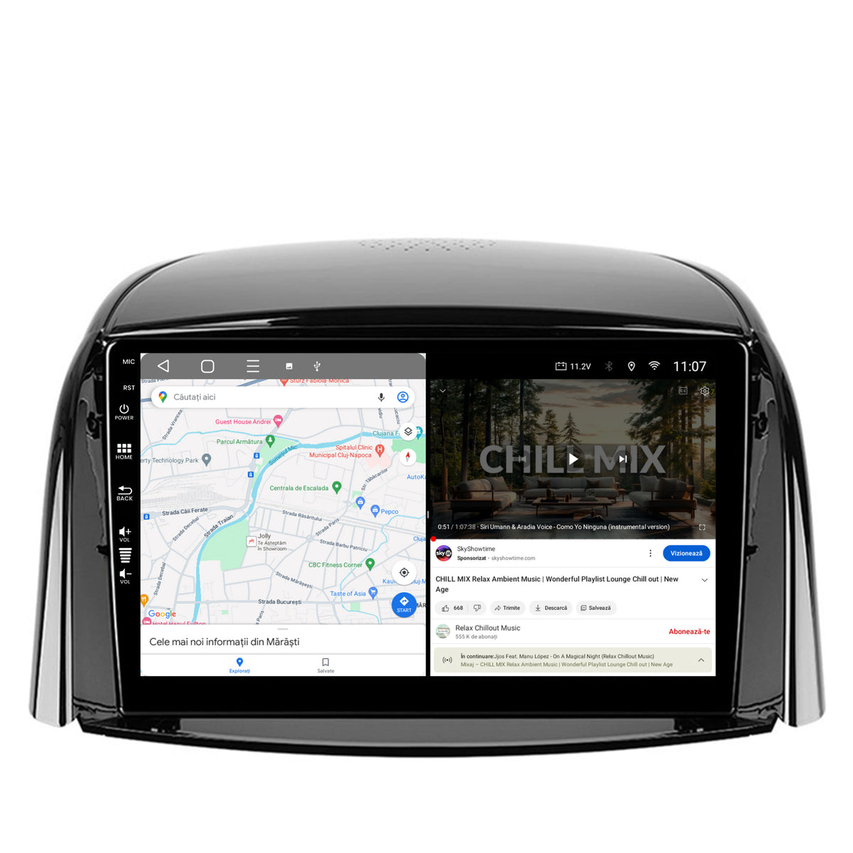 Navigatie HUB64 Renault Koleos (2009-2016), 8GB RAM, Android, Octacore, Slot Sim 4G, DSP, GPS, Wi-FI, Carplay, Android Auto, USB, Bluetooth, Waze, Touchscreen, 9 Inch