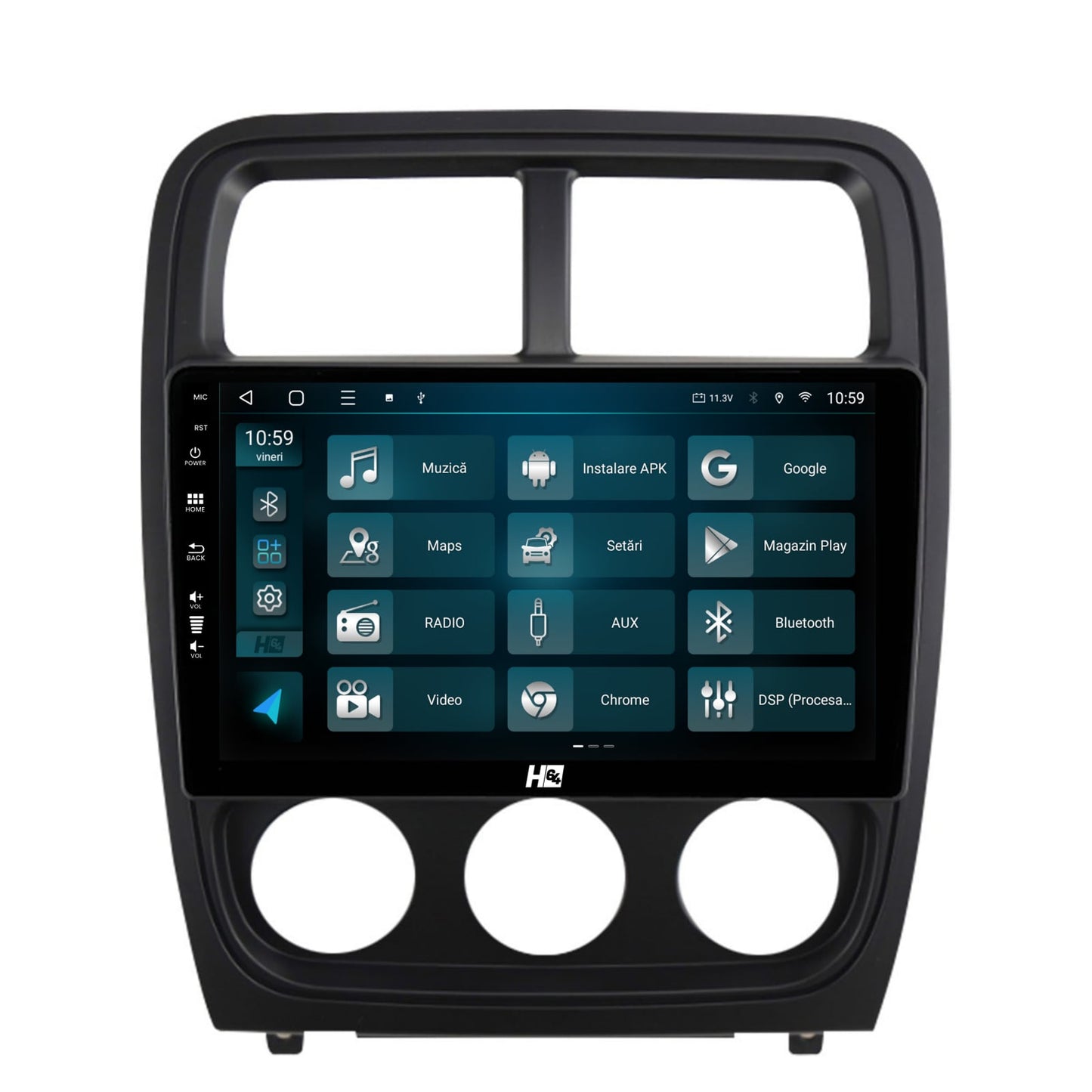 Navigatie HUB64 Dodge Caliber (2010-2012), 4GB RAM, Android, Quadcore, DSP, GPS, Wi-FI, Carplay, Android Auto, USB, Bluetooth, Waze, Touchscreen, 9 inch