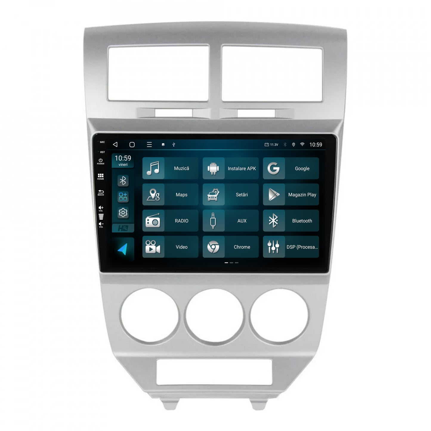 Navigatie HUB64 Dodge Caliber (2006-2010), 6GB RAM, Android, Octacore, Slot Sim 4G, DSP, GPS, Wi-FI, Carplay, Android Auto, USB, Bluetooth, Waze, Touchscreen, 10.36 Inch