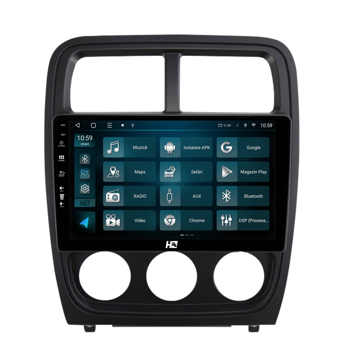 Navigatie HUB64 Dodge Caliber (2010-2012), 8GB RAM, Android, Octacore, Slot Sim 4G, DSP, GPS, Wi-FI, Carplay, Android Auto, USB, Bluetooth, Waze, Touchscreen, 9 Inch