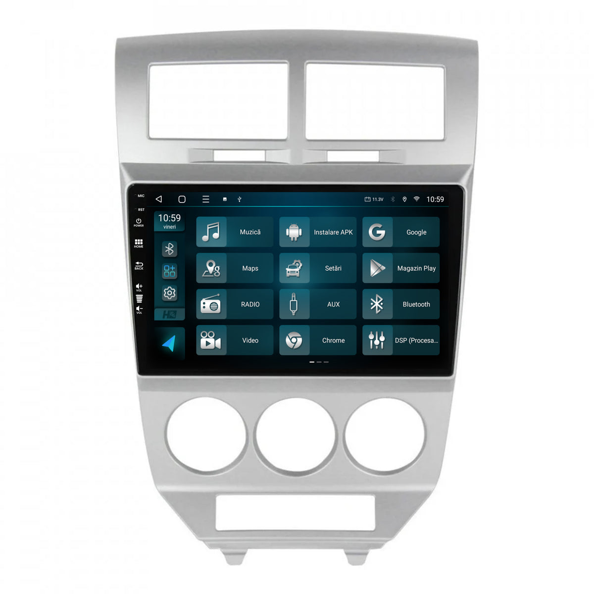 Navigatie HUB64 Dodge Caliber (2006-2010), 8GB RAM, Android, Octacore, Slot Sim 4G, DSP, GPS, Wi-FI, Carplay, Android Auto, USB, Bluetooth, Waze, Touchscreen, 10.1 Inch