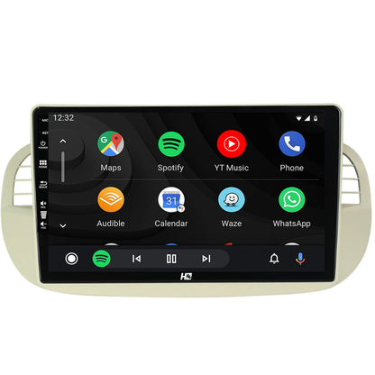 Navigatie HUB64 Fiat 500 (2007-2014), 4GB RAM, Android, Quadcore, DSP, GPS, Wi-FI, Carplay, Android Auto, USB, Bluetooth, Waze, Touchscreen, 9 inch