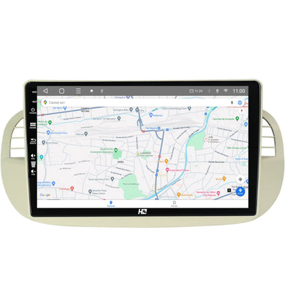 Navigatie HUB64 Fiat 500 (2007-2014), 4GB RAM, Android, Quadcore, DSP, GPS, Wi-FI, Carplay, Android Auto, USB, Bluetooth, Waze, Touchscreen, 9 inch