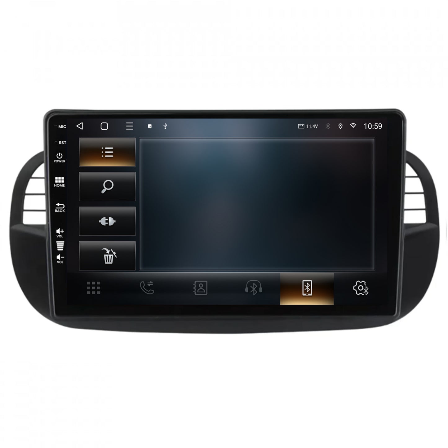 Navigatie HUB64 Fiat 500 (2007-2014), 4GB RAM, Android, Quadcore, DSP, GPS, Wi-FI, Carplay, Android Auto, USB, Bluetooth, Waze, Touchscreen, 9 inch