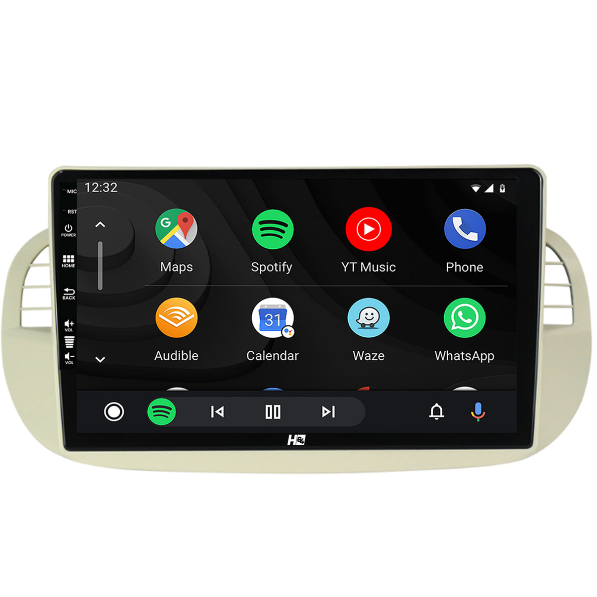 Navigatie HUB64 Fiat 500 (2007-2014), 6GB RAM, Android, Octacore, Slot Sim 4G, DSP, GPS, Wi-FI, Carplay, Android Auto, USB, Bluetooth, Waze, Touchscreen, 9 Inch