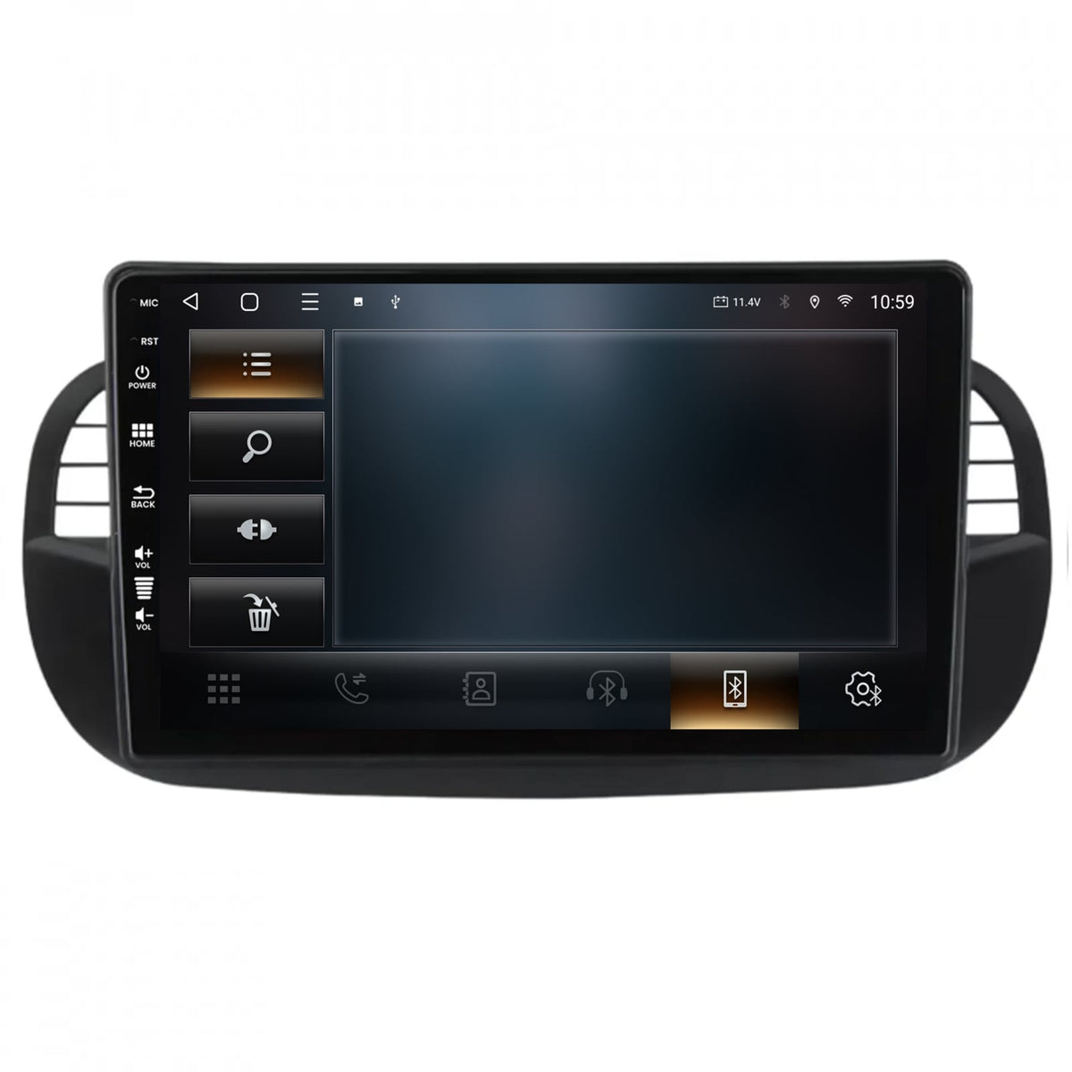 Navigatie HUB64 Fiat 500 (2007-2014), 8GB RAM, Android, Octacore, Slot Sim 4G, DSP, GPS, Wi-FI, Carplay, Android Auto, USB, Bluetooth, Waze, Touchscreen, 9 Inch