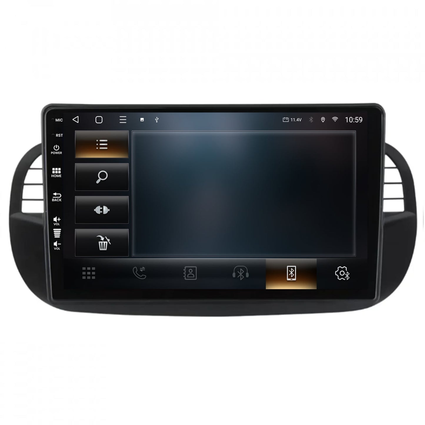 Navigatie HUB64 Fiat 500 (2007-2014), 8GB RAM, Android, Octacore, Slot Sim 4G, DSP, GPS, Wi-FI, Carplay, Android Auto, USB, Bluetooth, Waze, Touchscreen, 9 Inch