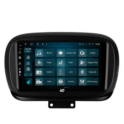 Navigatie HUB64 Fiat 500X (2014-2020), 2GB RAM, Android, GPS, Wi-FI, Carplay, Android Auto, USB, Bluetooth, Radio, Waze, Touchscreen, 9 inch
