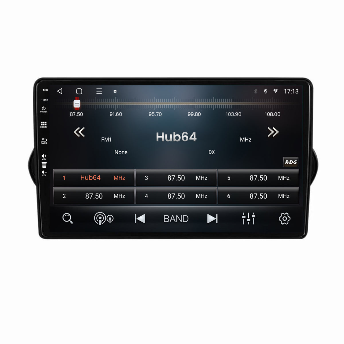 Navigatie HUB64 Fiat Tipo (2015-2021), 2GB RAM, Android, GPS, Wi-FI, Carplay, Android Auto, USB, Bluetooth, Radio, Waze, Touchscreen, 9 inch