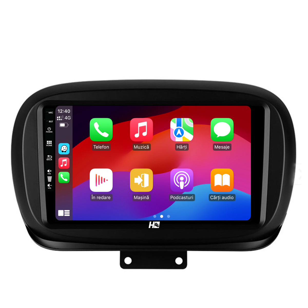 Navigatie HUB64 Fiat 500X (2014-2020), 6GB RAM, Android, Octacore, Slot Sim 4G, DSP, GPS, Wi-FI, Carplay, Android Auto, USB, Bluetooth, Waze, Touchscreen, 9 Inch