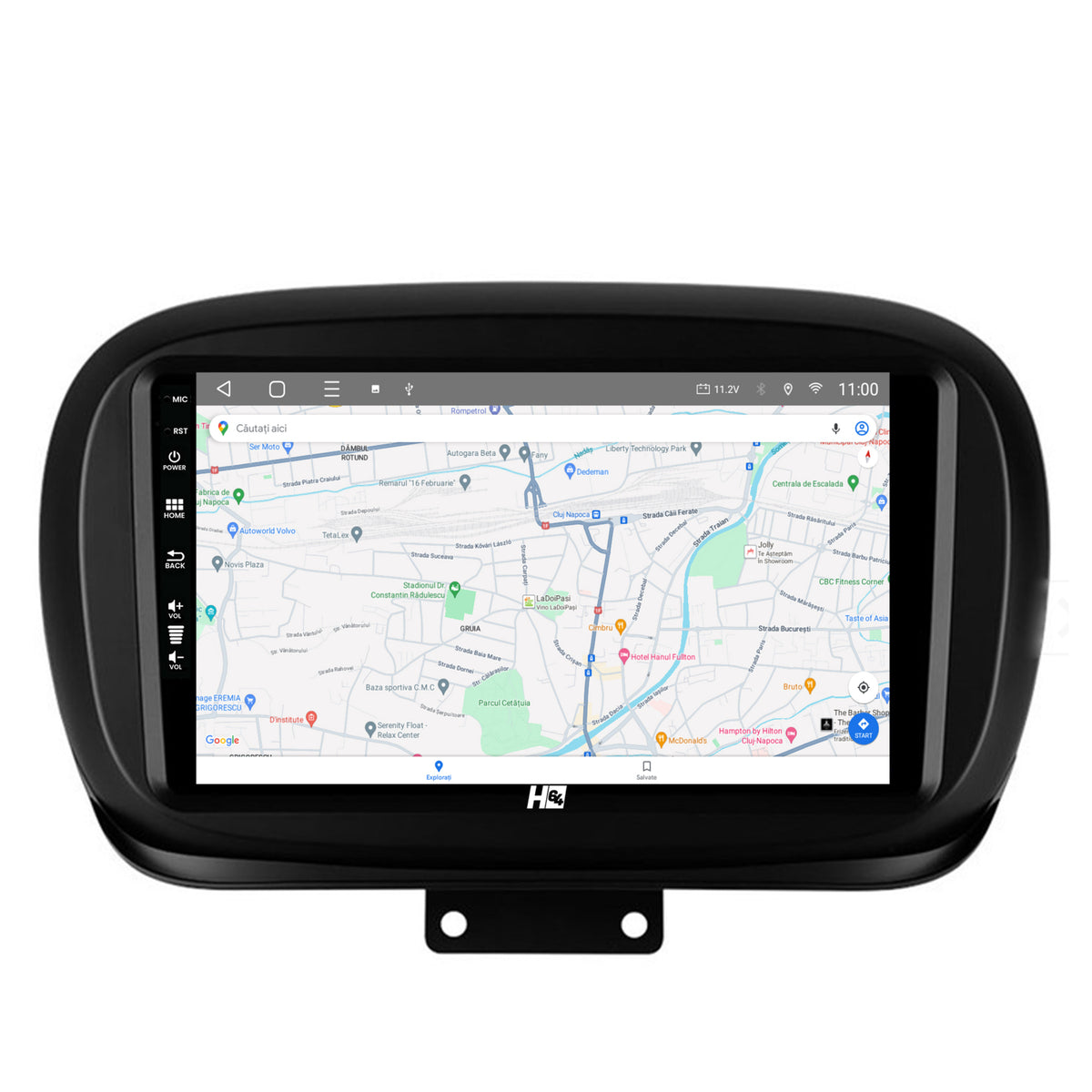 Navigatie HUB64 Fiat 500X (2014-2020), 8GB RAM, Android, Octacore, Slot Sim 4G, DSP, GPS, Wi-FI, Carplay, Android Auto, USB, Bluetooth, Waze, Touchscreen, 9 Inch