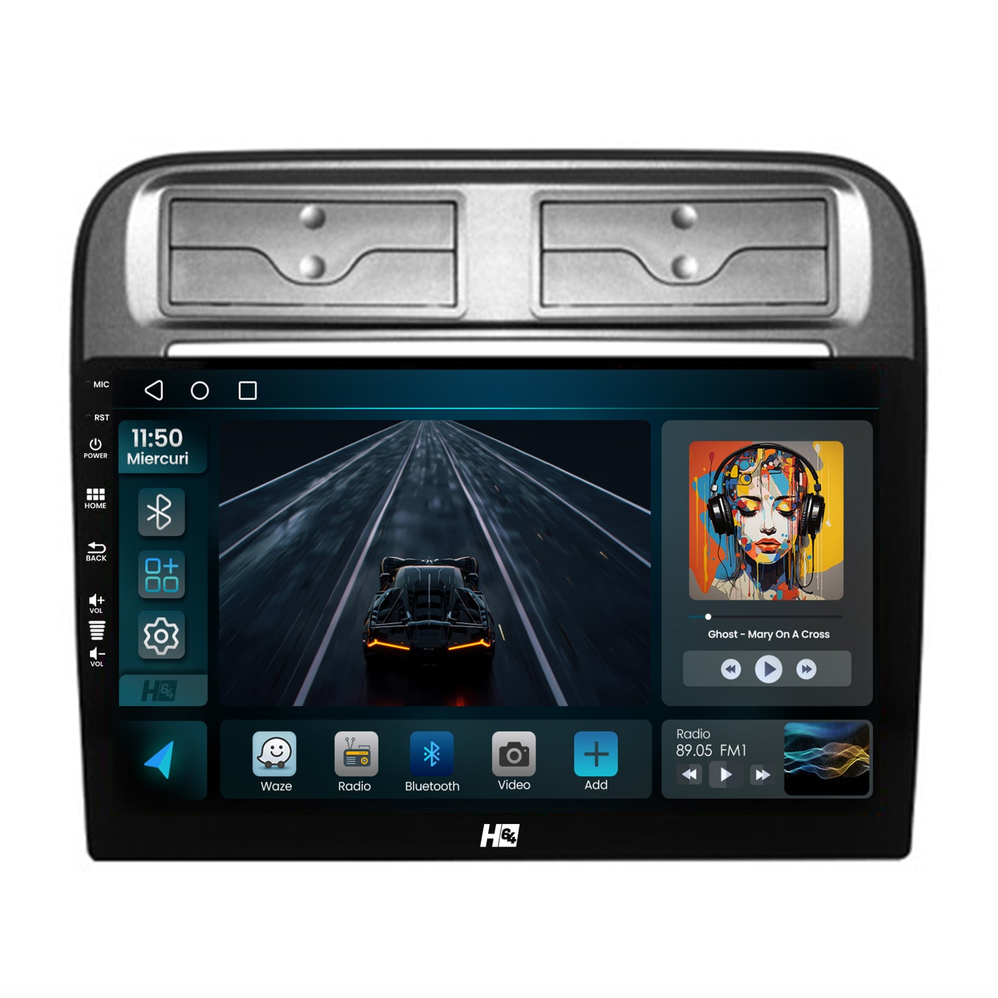 Navigatie HUB64 Fiat Punto / Linea (2007-2014), 2GB RAM, Android, GPS, Wi-FI, Carplay, Android Auto, USB, Bluetooth, Radio, Waze, Touchscreen, 9 inch