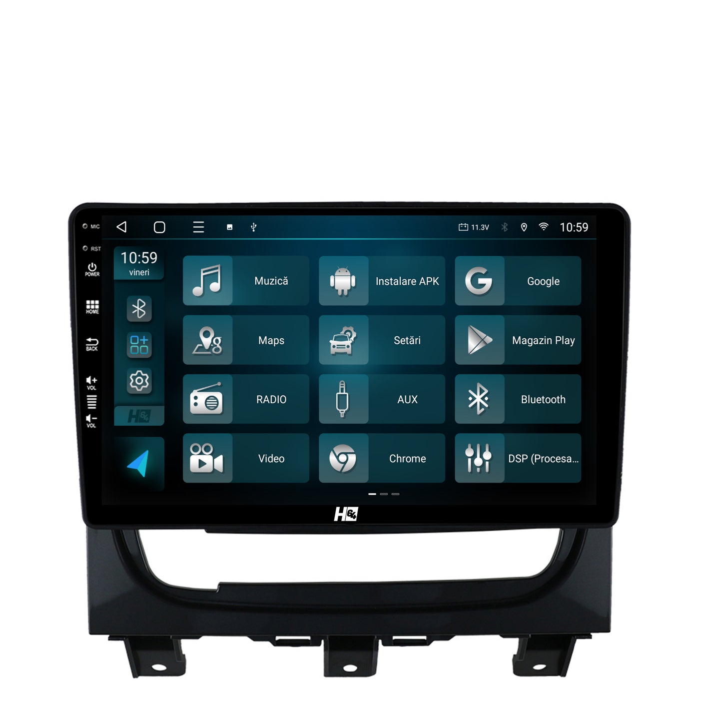Navigatie HUB64 Fiat Strada / Idea (2011-2016), 6GB RAM, Android, Octacore, Slot Sim 4G, DSP, GPS, Wi-FI, Carplay, Android Auto, USB, Bluetooth, Waze, Touchscreen, 9 Inch