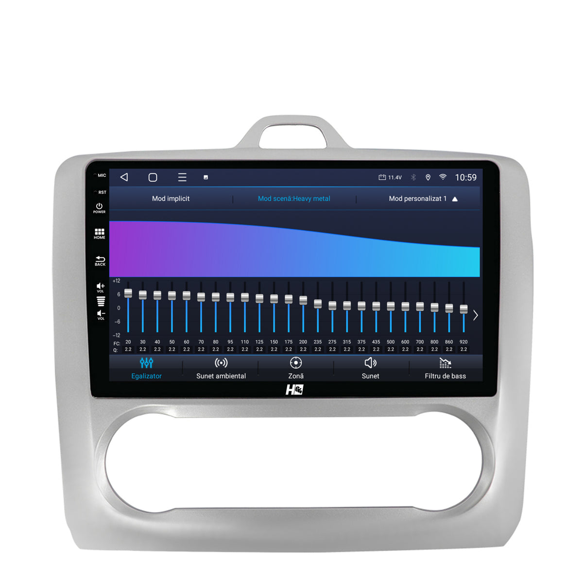 Navigatie HUB64 Focus MK2 (2004-2011), Clima Automata, 6GB RAM, Android, Octacore, Slot Sim 4G, DSP, GPS, Wi-FI, Carplay, Android Auto, USB, Bluetooth, Waze, Touchscreen, 9 Inch