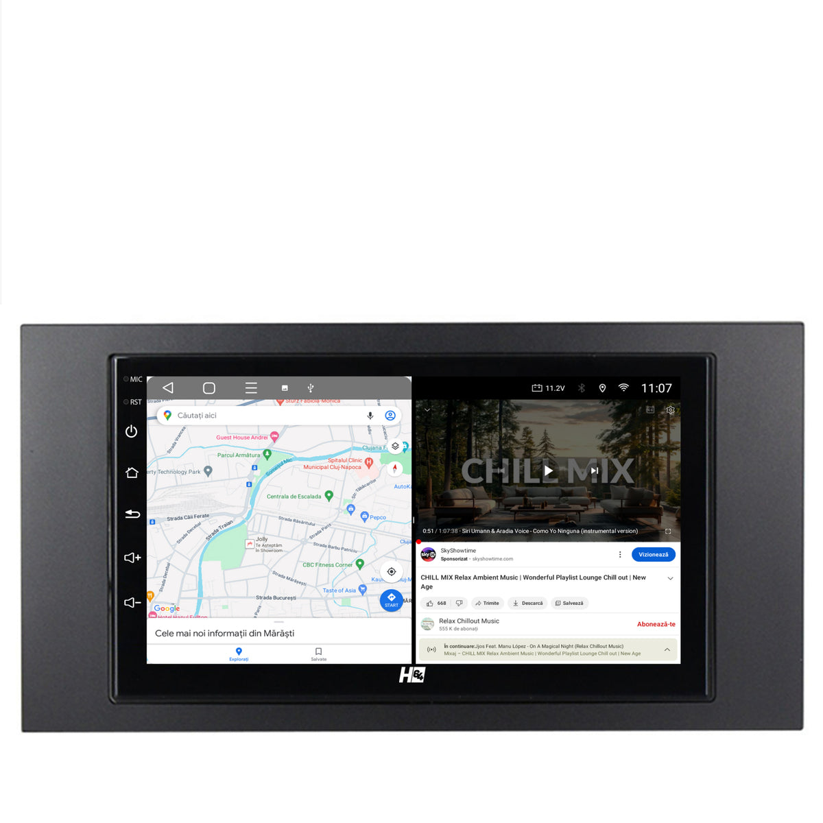 Navigatie HUB64 Ford 2DIN, 4GB RAM, Android, Octacore, Slot Sim 4G, DSP, GPS, Wi-FI, Carplay, Android Auto, USB, Bluetooth, Waze, Touchscreen, 7 Inch