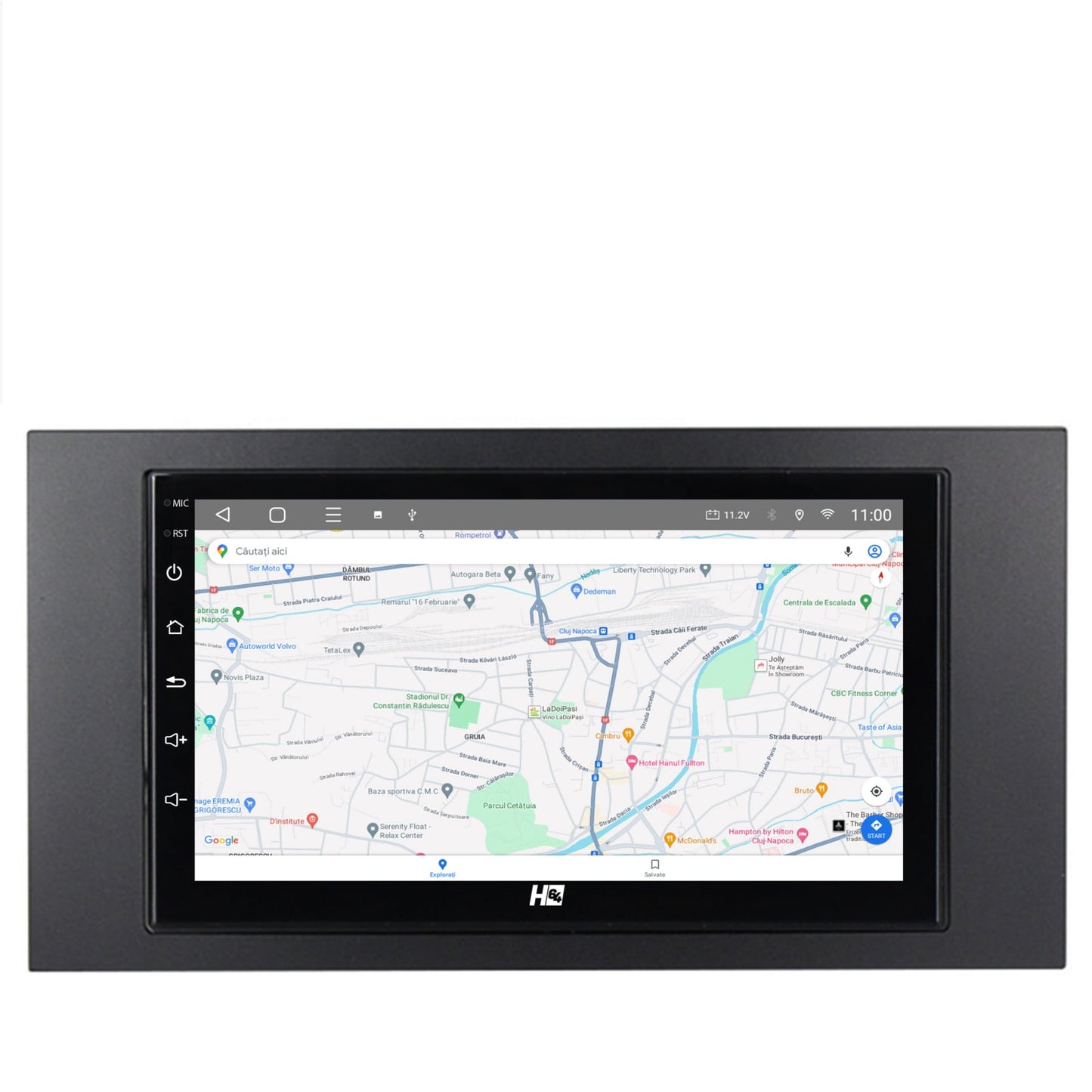 Navigatie HUB64 Ford 2DIN, 4 4GB RAM, Android, Quadcore, DSP, GPS, Wi-FI, Carplay, Android Auto, USB, Bluetooth, Waze, Touchscreen, 7 inch