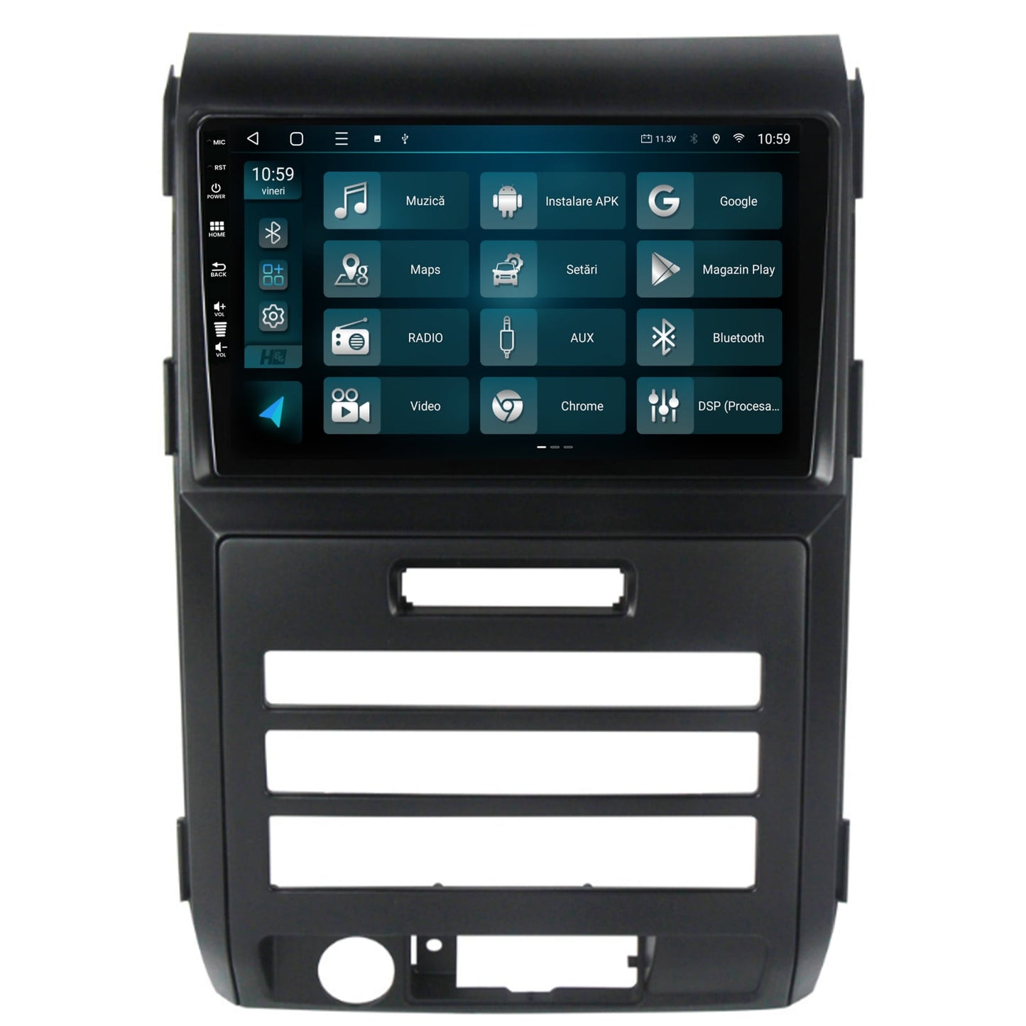 Navigatie HUB64 Ford F150 (2008-2014), 4GB RAM, Android, Quadcore, DSP, GPS, Wi-FI, Carplay, Android Auto, USB, Bluetooth, Waze, Touchscreen, 9 inch