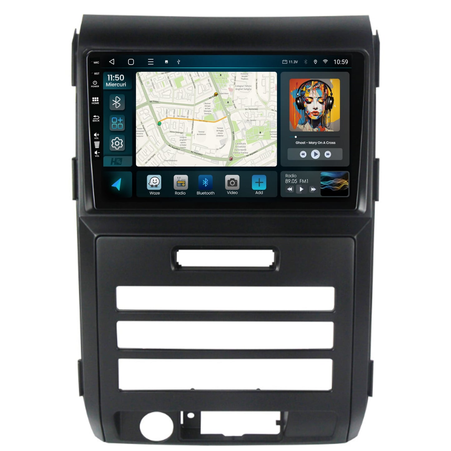 Navigatie HUB64 Ford F150 (2008-2014), 4GB RAM, Android, Octacore, Slot Sim 4G, DSP, GPS, Wi-FI, Carplay, Android Auto, USB, Bluetooth, Waze, Touchscreen, 9 inch