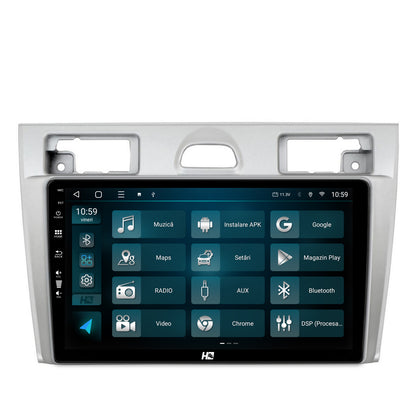 Navigatie HUB64 Ford Fiesta (2002-2008), 2GB RAM, Android, GPS, Wi-FI, Carplay, Android Auto, USB, Bluetooth, Radio, Waze, Touchscreen, 9 inch