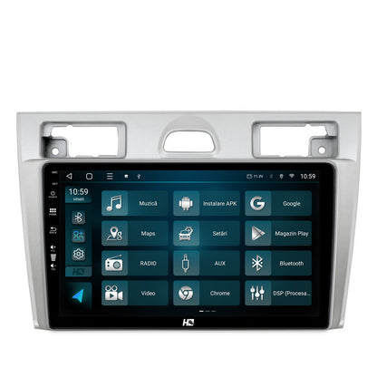 Navigatie HUB64 Ford Fiesta (2002-2008), 4GB RAM, Android, Quadcore, DSP, GPS, Wi-FI, Carplay, Android Auto, USB, Bluetooth, Waze, Touchscreen, 9 inch