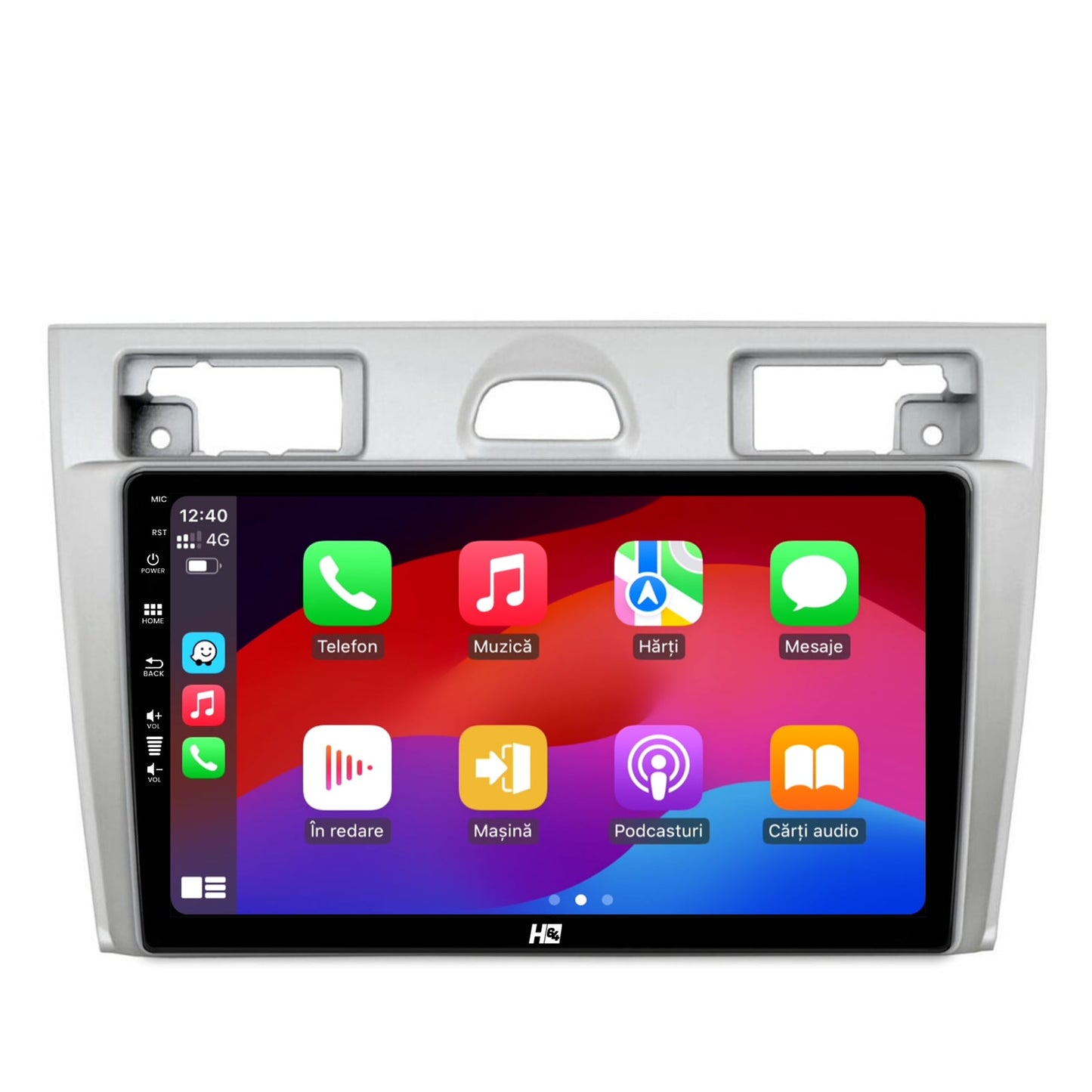 Navigatie HUB64 Ford Fiesta (2002-2008), 4GB RAM, Android, Octacore, Slot Sim 4G, DSP, GPS, Wi-FI, Carplay, Android Auto, USB, Bluetooth, Waze, Touchscreen, 9 inch