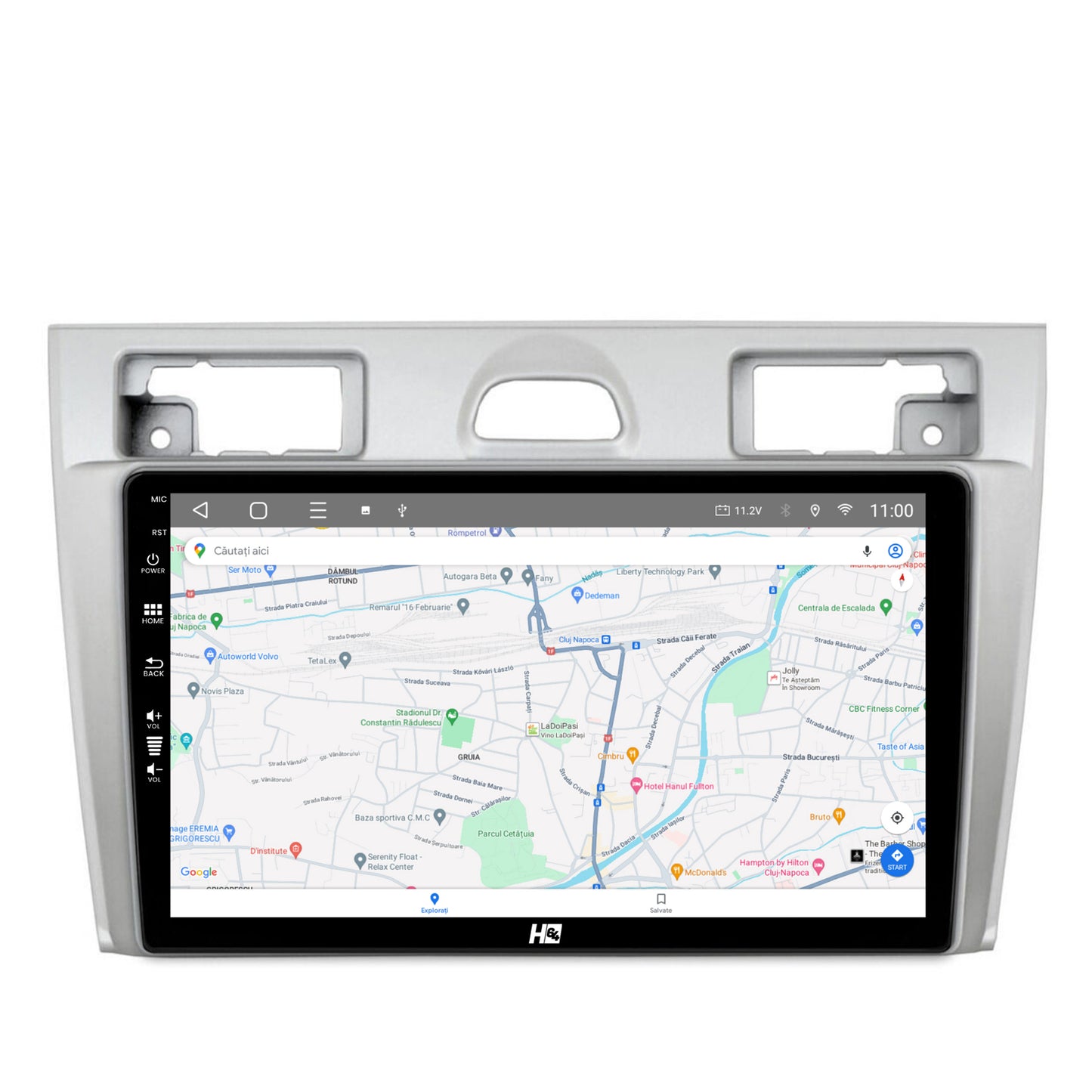 Navigatie HUB64 Ford Fiesta (2002-2008), 8GB RAM, Android, Octacore, Slot Sim 4G, DSP, GPS, Wi-FI, Carplay, Android Auto, USB, Bluetooth, Waze, Touchscreen, 9 Inch