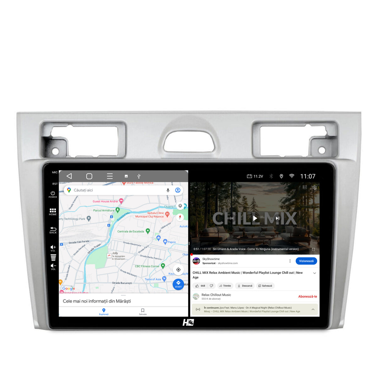 Navigatie HUB64 Ford Fiesta (2002-2008), 8GB RAM, Android, Octacore, Slot Sim 4G, DSP, GPS, Wi-FI, Carplay, Android Auto, USB, Bluetooth, Waze, Touchscreen, 9 Inch