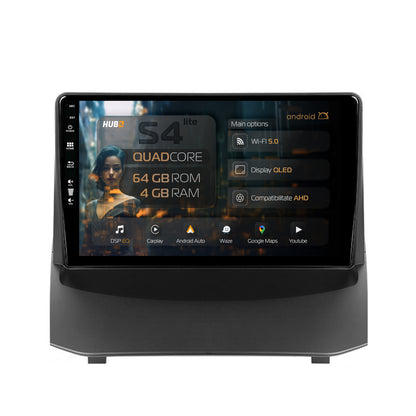 Navigatie HUB64 Ford Fiesta (2009-2012), 4GB RAM, Android, Quadcore, DSP, GPS, Wi-FI, Carplay, Android Auto, USB, Bluetooth, Waze, Touchscreen, 9 inch
