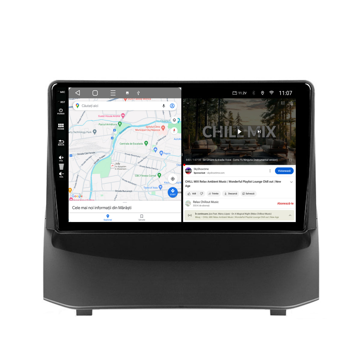 Navigatie HUB64 Ford Fiesta (2009-2012), 8GB RAM, Android, Octacore, Slot Sim 4G, DSP, GPS, Wi-FI, Carplay, Android Auto, USB, Bluetooth, Waze, Touchscreen, 9 Inch