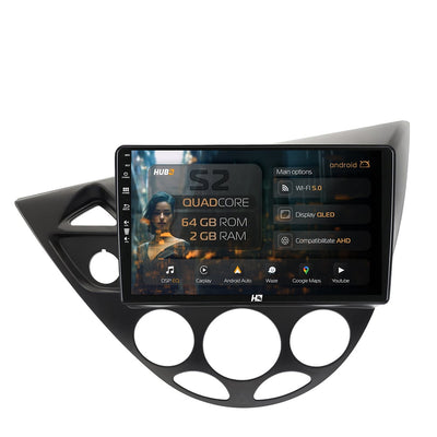 Navigatie HUB64 Ford Focus 1 (1998-2004), 2GB RAM, Android 13, GPS, Wi-FI, Carplay, Android Auto, USB, Bluetooth, Radio, Waze, Touchscreen, 9 inch