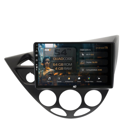 Navigatie HUB64 Ford Focus 1 (1998-2004), 4GB RAM, Android, Quadcore, DSP, GPS, Wi-FI, Carplay, Android Auto, USB, Bluetooth, Waze, Touchscreen, 9 inch