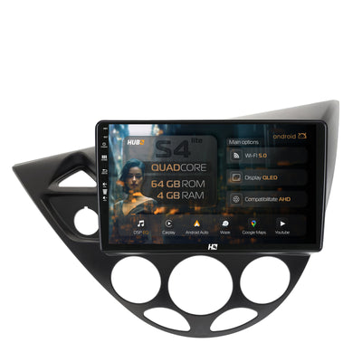 Navigatie HUB64 Ford Focus 1 (1998-2004), 4GB RAM, Android, Quadcore, DSP, GPS, Wi-FI, Carplay, Android Auto, USB, Bluetooth, Waze, Touchscreen, 9 inch