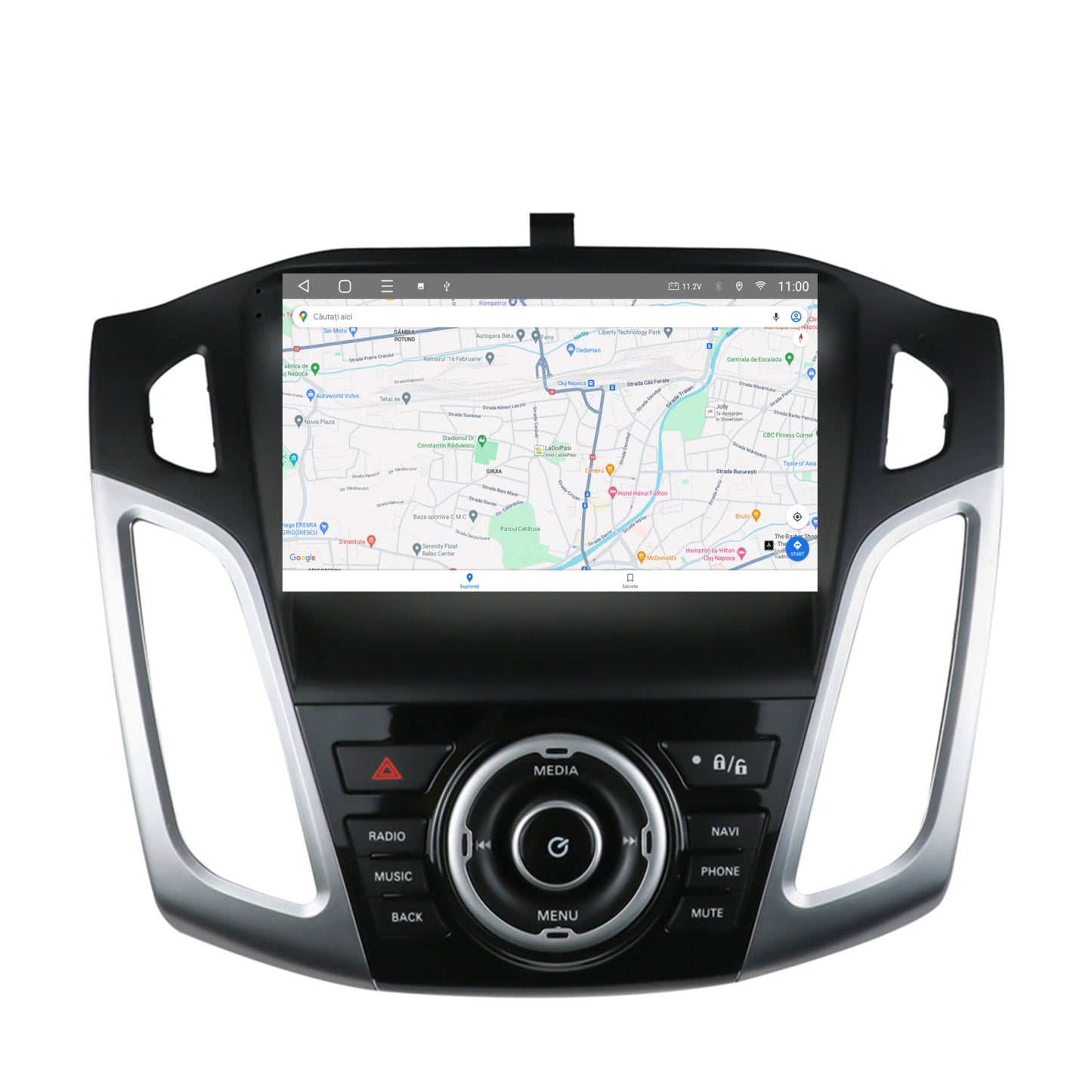Navigatie HUB64 Ford Focus 3 (2011-2019), 4GB RAM, Android, Quadcore, DSP, GPS, Wi-FI, Carplay, Android Auto, USB, Bluetooth, Waze, Touchscreen, 9 inch