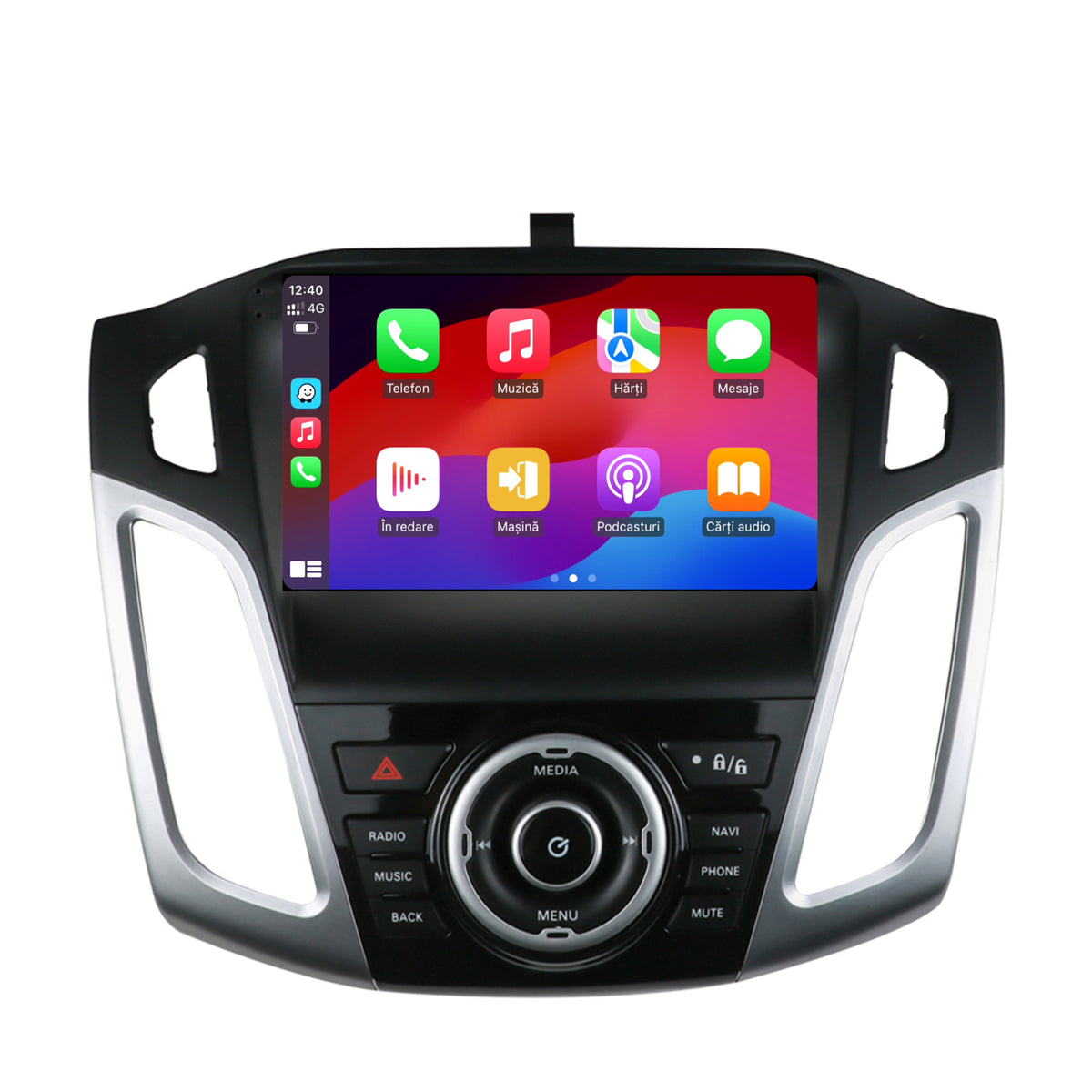 Navigatie HUB64 Ford Focus 3 (2011-2019), 4GB RAM, Android, Octacore, Slot Sim 4G, DSP, GPS, Wi-FI, Carplay, Android Auto, USB, Bluetooth, Waze, Touchscreen, 9 inch