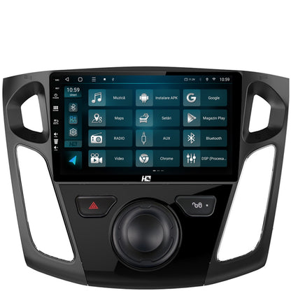 Navigatie HUB64 Ford Focus 3 (2011-2019), 8GB RAM, Android, Octacore, Slot Sim 4G, DSP, GPS, Wi-FI, Carplay, Android Auto, USB, Bluetooth, Waze, Touchscreen, 9 Inch