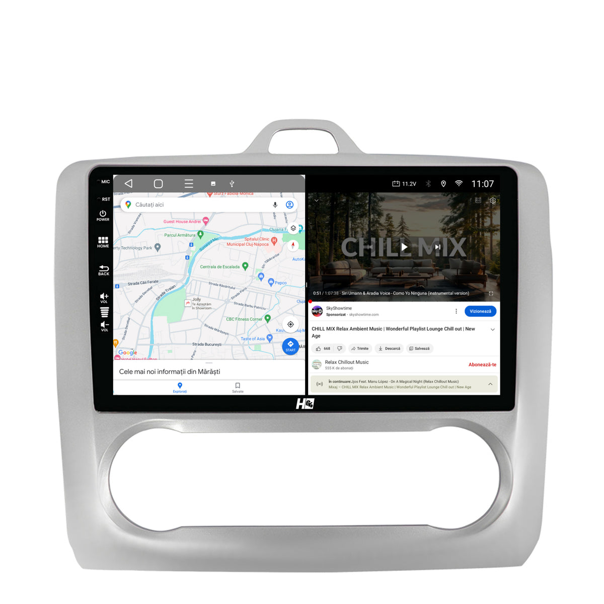 Navigatie HUB64 Ford Focus MK2 (2004-2011) Clima Automata, 4GB RAM, Android, Quadcore, DSP, GPS, Wi-FI, Carplay, Android Auto, USB, Bluetooth, Waze, Touchscreen, 9 inch