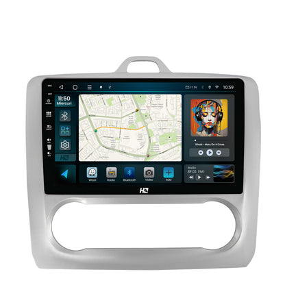 Navigatie HUB64 Ford Focus MK2 (2004-2011) Clima Automata, 4GB RAM, Android, Quadcore, DSP, GPS, Wi-FI, Carplay, Android Auto, USB, Bluetooth, Waze, Touchscreen, 9 inch