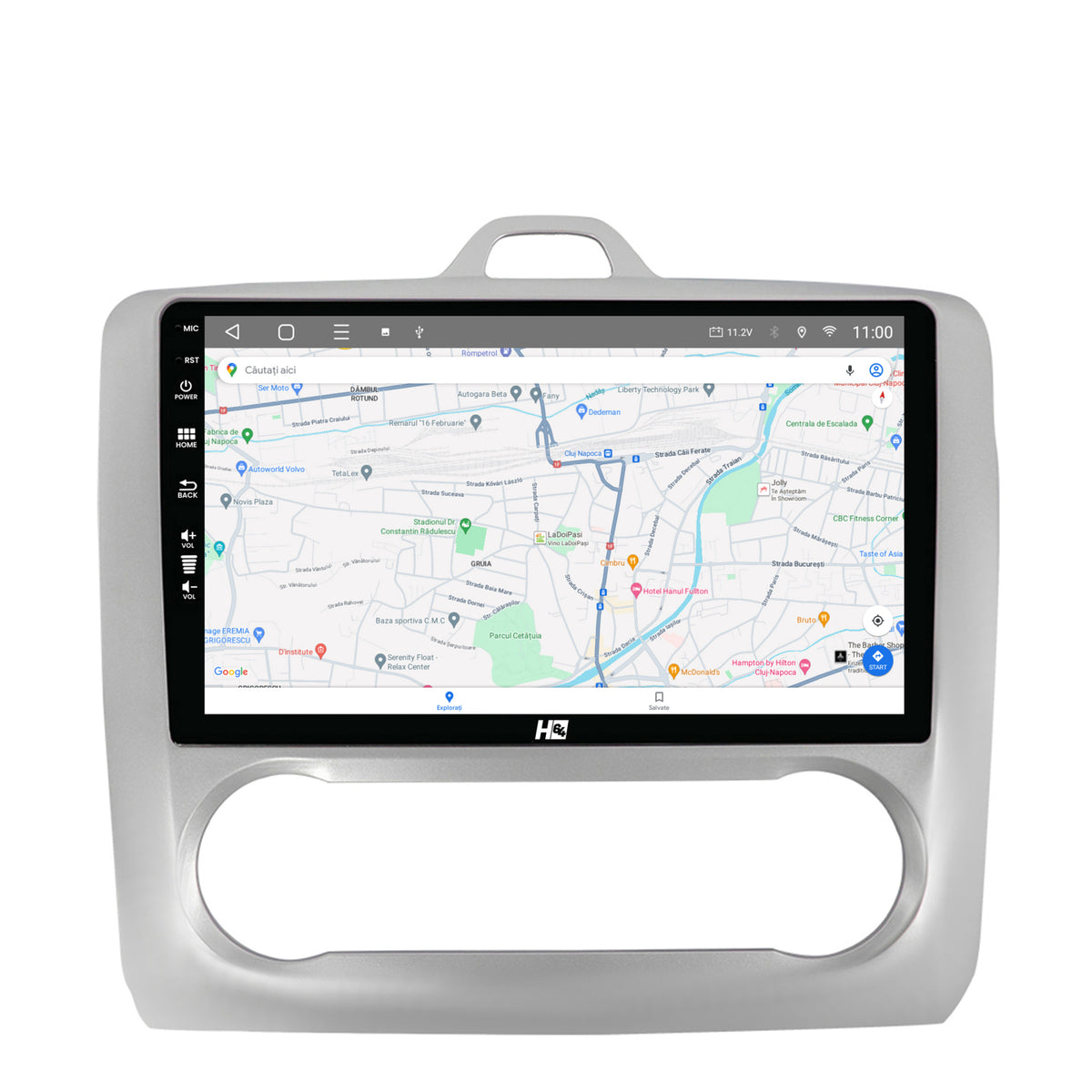 Navigatie HUB64 Ford Focus MK2 (2004-2011) Clima Automata, 4GB RAM, Android, Quadcore, DSP, GPS, Wi-FI, Carplay, Android Auto, USB, Bluetooth, Waze, Touchscreen, 9 inch