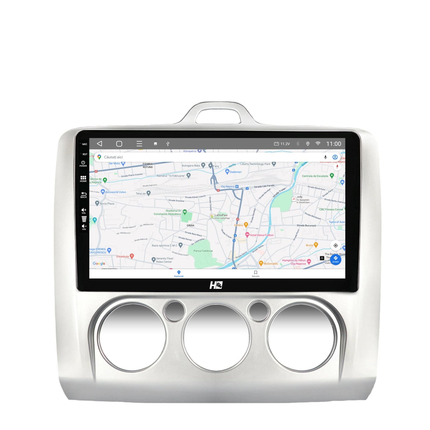 Navigatie HUB64 Ford Focus MK2 (2004-2011), Clima Manuala, 4GB RAM, Android, Quadcore, DSP, GPS, Wi-FI, Carplay, Android Auto, USB, Bluetooth, Waze, Touchscreen, 9 inch