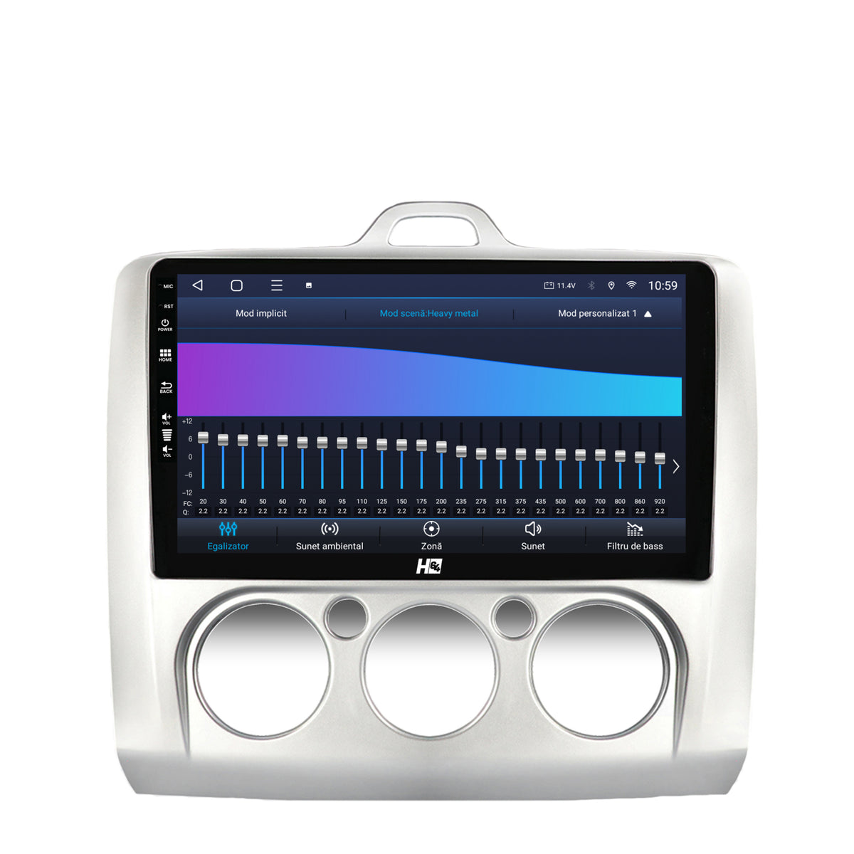 Navigatie HUB64 Ford Focus MK2 (2004-2011), Clima Manuala, 4GB RAM, Android, Octacore, Slot Sim 4G, DSP, GPS, Wi-FI, Carplay, Android Auto, USB, Bluetooth, Waze, Touchscreen, 9 inch