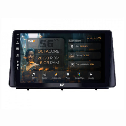 Navigatie HUB64 Ford Focus MK4 (2019+), 6GB RAM, Android, Octacore, Slot Sim 4G, DSP, GPS, Wi-FI, Carplay, Android Auto, USB, Bluetooth, Waze, Touchscreen, 10.1 Inch