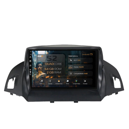 Navigatie HUB64 Ford Kuga / C-Max (2013-2018), 2GB RAM, Android, GPS, Wi-FI, Carplay, Android Auto, USB, Bluetooth, Radio, Waze, Touchscreen, 9 inch