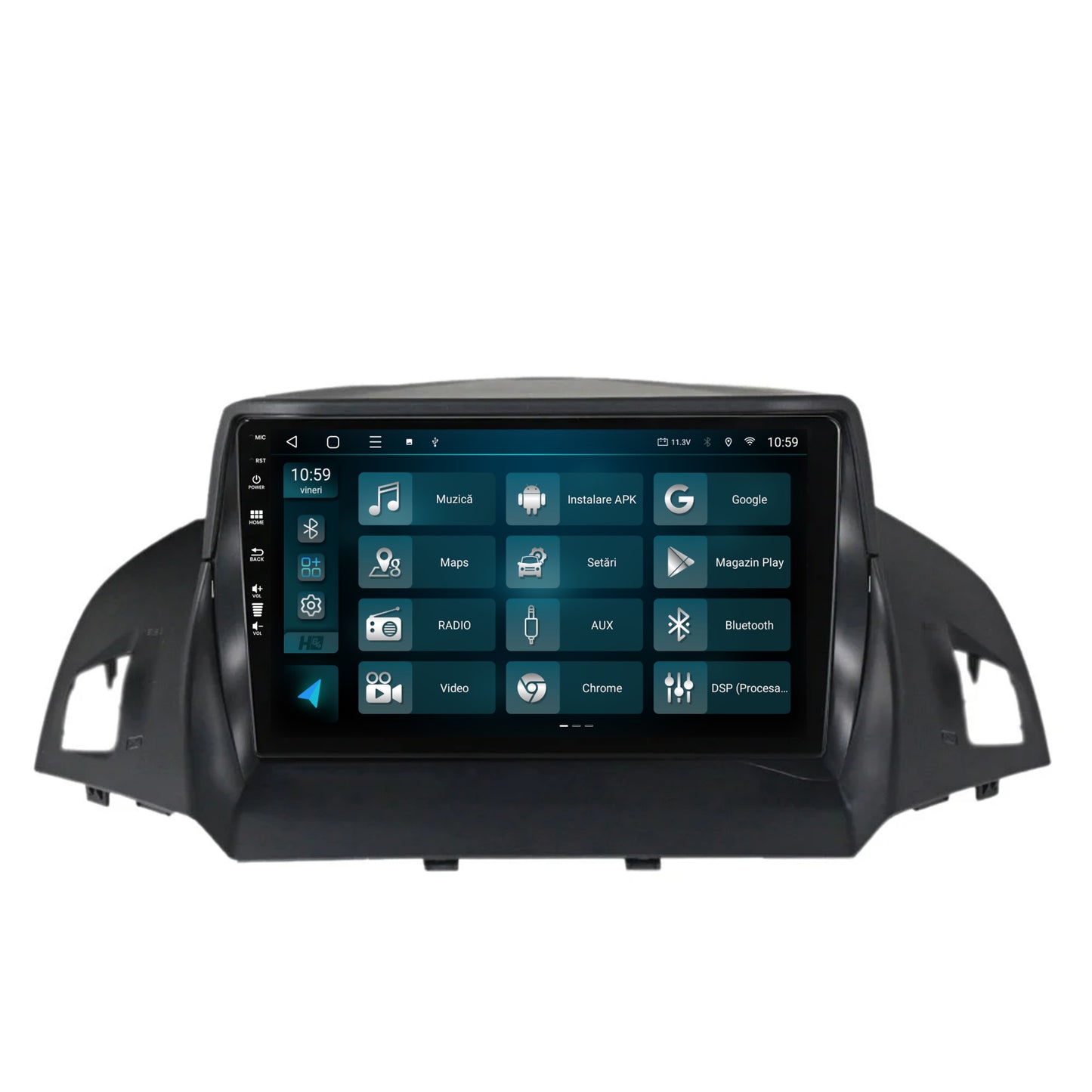 Navigatie HUB64 Ford Kuga / C-Max (2013-2018), 2GB RAM, Android, GPS, Wi-FI, Carplay, Android Auto, USB, Bluetooth, Radio, Waze, Touchscreen, 9 inch